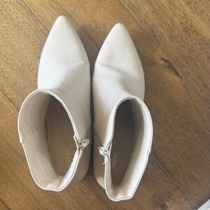Madden Girl White Pointed Toe Ankle Booties